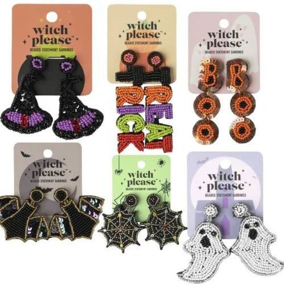Halloween Beaded Boutique Earring Set of 6 - Picture 1 of 7